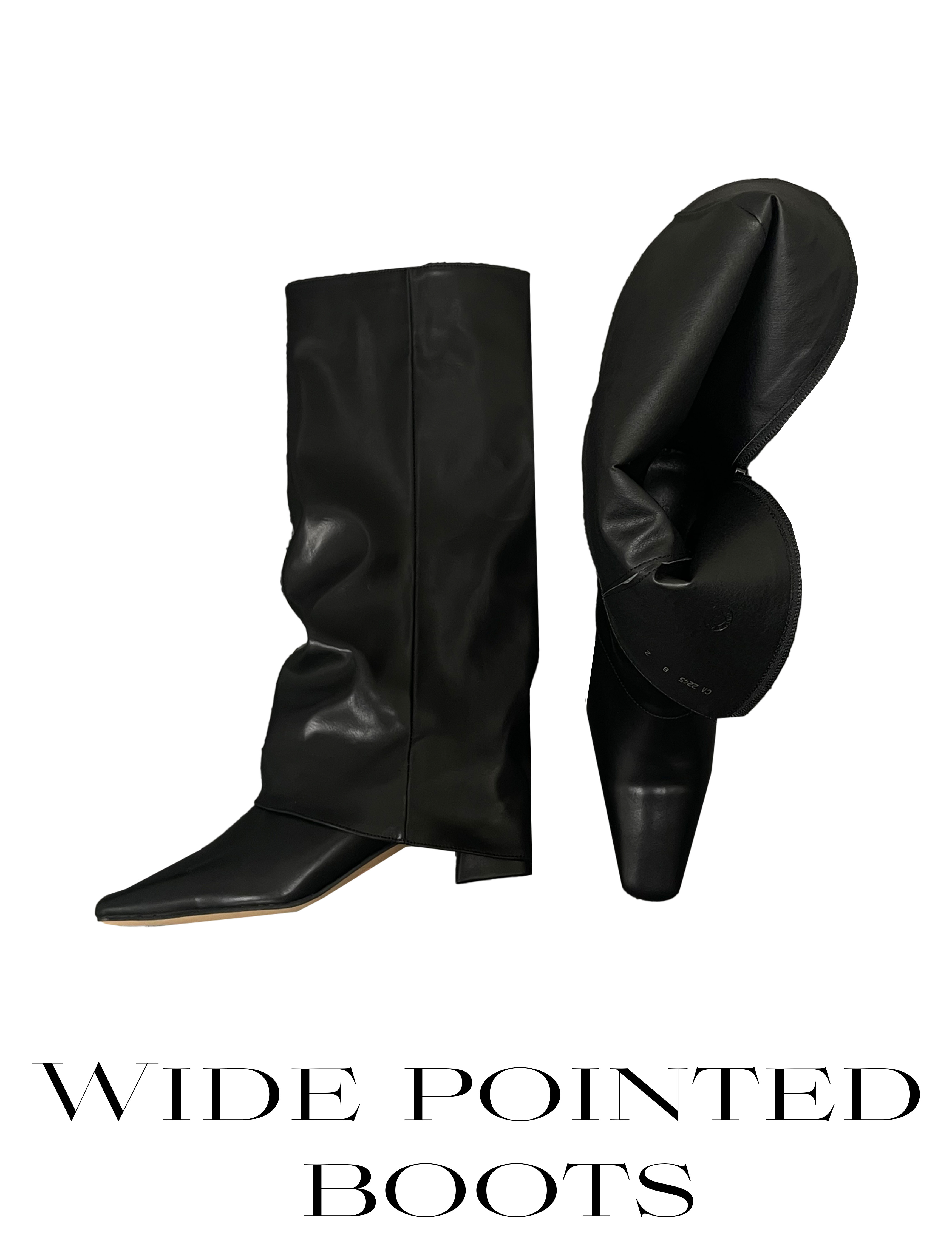 Wide pointed boots