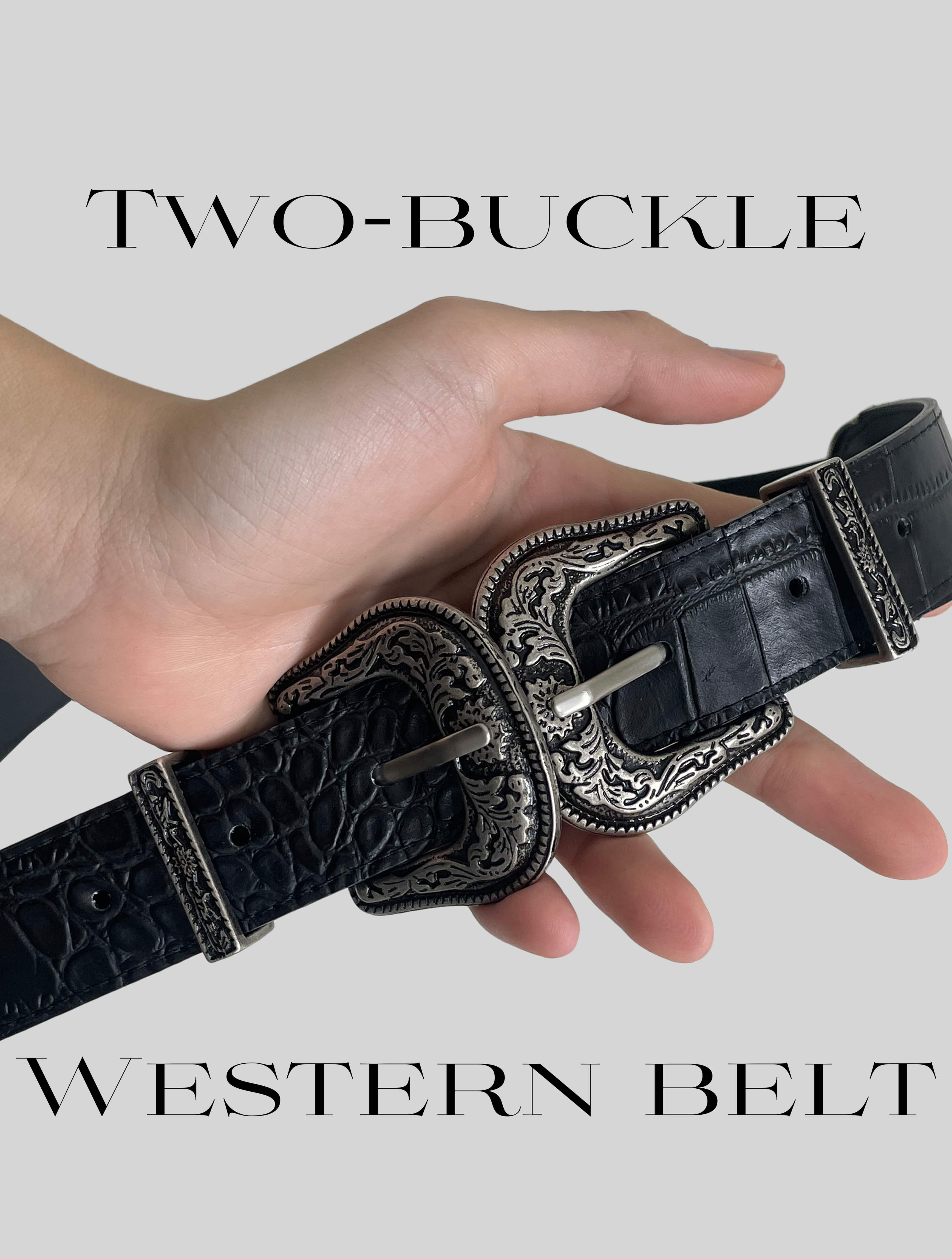 Two-buckle Western belt