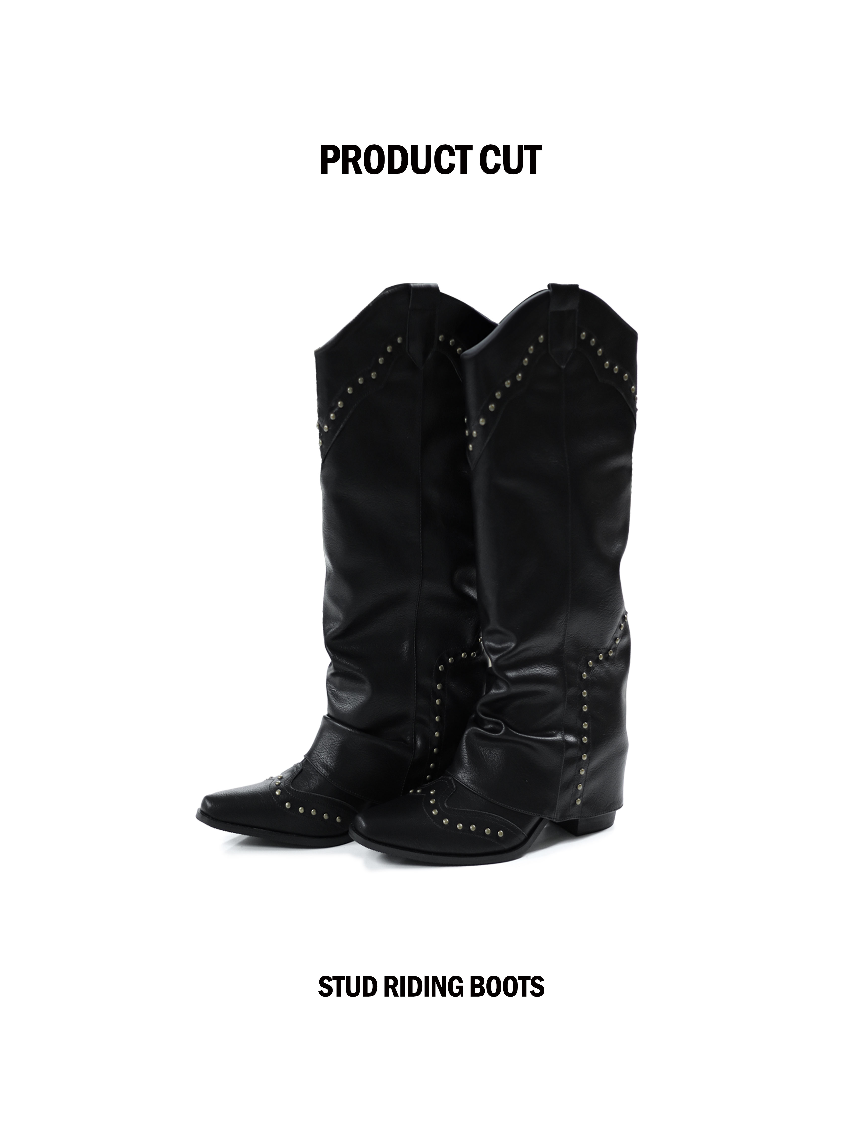 Stud riding boots